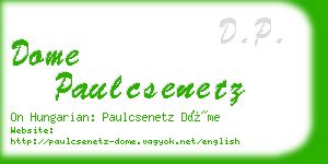 dome paulcsenetz business card